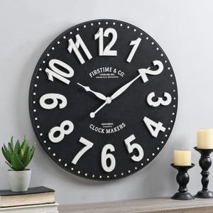 FirsTime & Co. 27" Sullivan Wall Clock, Black, 10081