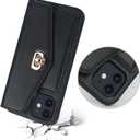 LUVI for iPhone 12/iPhone 12 Pro Case with Crossbody Neck Strap Lanyard Purse Handbag Shoulder Strap Cover PU Leather Wallet Card Holder Luxury Fashion 3D Crocodile Snake Skin Case 6.1 inch Black