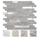 Yipscazo 10 Sheets Peel and Stick Stone Metal Tile Backsplash, Stick on Tiles for Backsplash Kitchen, Bathroom, Laundry Room, Camper, Fireplace (12'' X 12'', Polished Pure Black)