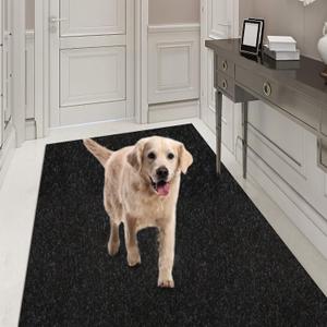Runner Rug 2FT x 10FT, AYOHA 2'-82' Utility Carpet Runner for Entryway Hallway Aisles Balcony Garages, Area Rugs with Non-Slip Rubber Backing, Black