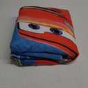 Disney Cars Piston Cup Circuit Blue, Red, and Yellow, Lightning McQueen and Mater 4 Piece Toddler Bed Set - Comforter, Fitted Bottom Sheet, Flat Top Sheet, and Reversible Pillowcase