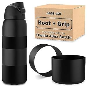 Jmoe USA Silicone Boot Sleeve + Hand Grip for Owala 40oz Water Bottle | BPA Free & Food-Grade Silicone Rubber | Protective Anti-Slip Bottom Bumper Cover | Protects Against Scratches (Camo Cool)