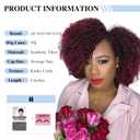 Quantum Love Short Kinky Curly Wigs Side Part Afro Curly Wig for Black Women Ombre BurgundTwist Out African American Synthetic Wigs