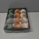 TonJin Christmas Tree Ornaments Velvet Balls 12 Pack, 3.15"/80mm Glitter Shatterproof Hanging Flocked Large Xmas Bulbs Decorations, Lightweight,Green Burnt Orange Neutral Holiday Party Home Decor