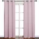 NICETOWN Nursery Essential Thermal Insulated Solid Grommet Top Blackout Curtains/Drapes (1 Pair, 42 x 84 inches, Baby Pink)