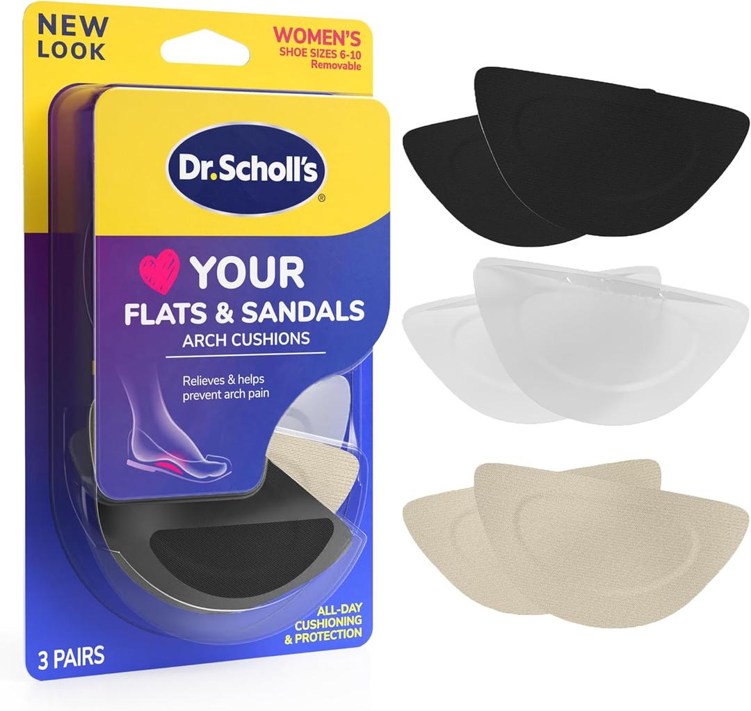 Dr. Scholl's Love Your FLATS & SANDALS Arch Cushions Women Size 6-10, 3 Pair (3 Pair (Pack of 1))