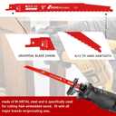 Stud and Nail sawzall Blades,9 Inch 6/12 TPI Reciprocating Saw Blades,Bi-Metal sawzall Blades Nail Embedded Wood(25 -Pack)