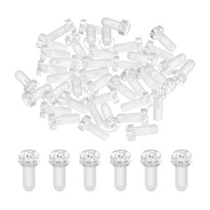 MECCANIXITY 40Pcs Clear Acrylic Screws, M5 x 12mm PC Plastic Phillips Round Head Screw Metric Coarse Thread Bolts for Machine Accessories, Transparent