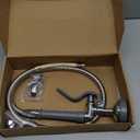 CWM Commercial Sink Sprayer with 45 Flexble Stainless Steel Hose, 1.42 GPM Pre Rinse Spray Valve with Ergonomic Handle, Commercial Sink Faucet Parts,Dishwasher Sprayer for Restaurants (Gray)