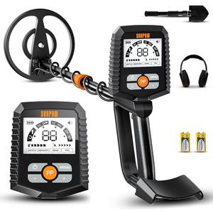 SUNPOW Metal Detector for Adults & Kids – Easy to Use & Assemble, Lightweight & Fun for Family Activities – Waterproof 8" Coil, 4 Modes, Bigger LCD – Great Value Metal Detector Kit, MD13