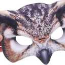 Halloween Owl Mask Half Face Jungle Animal Mask Owl Cosplay Accessories for Carnival Masquerade Party Decoration (Brown)