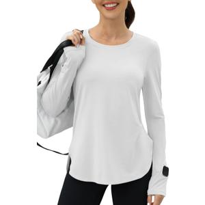 KevaMolly Workout Tops for Women Long Sleeve UPF 50+ UV Protection Sun Shirt Lightweight Quick Dry Rash Guard Hiking Shirts