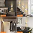 Deyagoo Motion Sensor Wall Light Indoor, Battery Operated Sconce 360Rotate, Rechargeable Cordless Night Light, Touch Dimmable 3 Brightness, UP Down LED Wall Lamp for Stairs, Closet, Bedroom, Bathroom