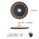 7 inch Ceramic Bond Edge Cup Grinding Wheel,5/8"-11 Arbor for Concrete Smoothing Polishing with Handheld Grinder,200 Grit
