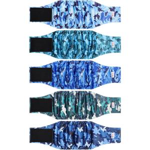 Reusable Dog Diapers Male, Premium Washable Belly Bands for Male Dogs, Pack of 5, High Absorbing Large Male Dog Wraps for Doggie & Puppy in Incontinence or Excitable Urination and Training(L)