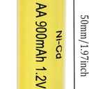 12 Packs 1.2V AA Ni-Cd 900mAh Rechargable Batteries for Solar String Lights, Garden Yard Lawn Landscape Lighting