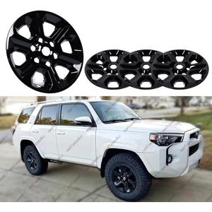 17 inch Hubcap Wheel Skin Covers Compatible with 2014-2024 Toyota 4Runner SR5, Durable ABS Plastic Rim Covers (Set of 4), Fit for Standard Wheels - Snap On Tire Cover Replacement (Glossy Black)
