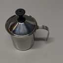Milk Frother, 400ml/14oz Stainless Steel Pitcher Jug Manual Creamer Frother Cup Hand Pump Milk Foam Maker With Double Mesh Lid for Latte Cappuccino Coffee Cream Frothing