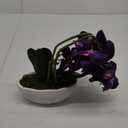 YSZL Large Artificial Potted Orchid Plant, Silk Flower Arrangement with Ceramics Vase, Dark Purple