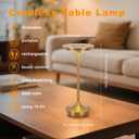 LED Cordless Table Lamp Rechargeable,Portable 6000mAh Battery Outdoor Bedside Table Lamps,3 Color Stepless Dimming Touch Battery Powered Lamp, Table Light for Restaurant/Patio/Camping/Bedroom(Gold)