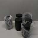 Patelai 6 Pack Kitchen Canisters Set 20 oz Airtight Stainless Steel Canister Food Storage Container with Window Glass, Coffee Sugar Candy Jars Tea Organizer for Flour Cookies Spice Kitchen (Black)