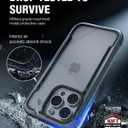 2 x RAPTIC Shield for iPhone 15 Pro, Shockproof Protective Clear Case, Military Grade 10ft Drop Tested, Durable Aluminum Frame, Anti-Yellowing Technology, 6.1 inch, Black