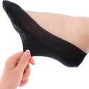 6 Pairs No Show Socks Womens Low Cut Invisible Non Slip Footies Nylon Socks (Black, XL)