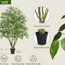 Artificial Ficus Tree 7FT with 1974 Leaves Deluxe Lifelike Tall Large Fake Faux Tropical Silk Huge Plant 84 Inch Black Pot for Indoor Home Office Store Corner Porch Decor Housewarming Gifts