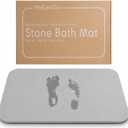 Diatomite Stone Bath Mat, Quick Dry Super Absorbent 23.6"x15.7", Light Gray