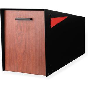 Ilyapa Modern Mailbox Post Mount - Large Mailbox for Outside - Black Metal Mail Box - Powder Coated Steel - All Weather Resistant