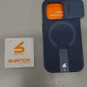 SURITCH for iPhone 15 Pro Case with Magnetic Camera Slide Cover and Adjustable Kickstand, Compatible with MagSafe, Shockproof Bumper Case Slim Protective Cover 6.1 Inch, Blue