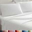 Fleece Sheets Queen Size Set - 4-Piece Velvet Flannel Sheet Set - Super Soft Fleece Bedding - 1 Flat & 1 Fitted and 2 Pillowcases - Cozy Warm, Comfy & Plush - Deep Pockets, Fuzzy & Anti-Static - White