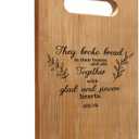 Christian Mother's Day Birthday Gifts for Women Faith Mom Grandma, Christian Cutting Chopping Boards for Kitchen, Bible Verse They Broke Bread Act 2:46 Decorative Bamboo Cutting Board