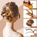 2 x 8 Pcs Flat Hair Clips for Women, 2 Styles French Flat Claw Clips for Women, Large Strong Hold Hair Claw Clips For Thick Thin Hair(Tortoiseshell)