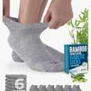 Doctor's Select Viscose Bamboo Ankle Diabetic Socks for Women and Men - 6 Pairs | Super Soft, Non Binding, Loose Wide Top