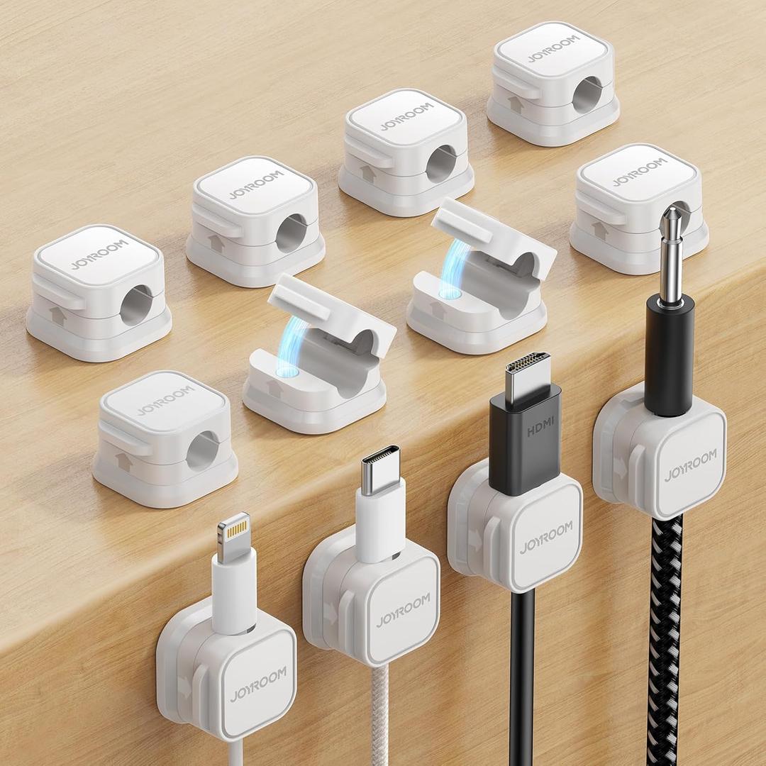 12 Pack Magnetic Cord Holder, Cord Organizer Cable Clip for Desk Management, JOYROOM Smooth Adjustable Cable Clip, Wire Holder Keeper Organizer for Home Office Desk Phone Car Wall Desktop Nightstand 12 Pack Magnetic Cord Holder, Cord Organizer Cable Clip for Desk Management, JOYROOM Smooth Adjustable Cable Clip, Wire Holder Keeper Organizer for Home Office Desk Phone Car Wall Desktop Nightstand