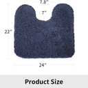 Disolla Toilet Mat 22x24 Navy - Non Slip Fluffy U-Shaped Contour Rug, Ultra-Soft Plush Toilet Floor Mat, Absorbent & Machine Washable