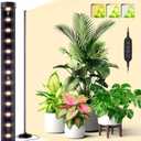 Bstrip Standing Grow Light for Indoor Plants, Vertical Grow Light with 3 Light Modes, Wide Illumination and Dimmable, T10 Full Spectrum Floor Grow Lights, 16in-65in Adjustable Height & Auto Timer