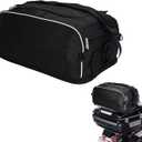  Weather Resistant Collapsible Tail Trunk Travel Rear Luggage Rack Bag  Black 22x10x6