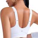 RUNNING GIRL Adjustable Straps High Impact Sports Bra for Women,High Support Workout Sports Bras with Sewn in Pads, White, Size L