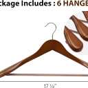 StorageWorks Wooden Hangers 6 Pack, Extra Wide Shoulder Wood Coat Hanger for Coats, Shirts, Jackets, Pants, Suits, Light Walnut Color