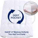 Mattress Topper King Size, Cooling Thick Breathable Viscose Made from Bamboo Mattress pad, Soft Quilted Fitted Mattress Cover with Down Alternative Fill (8-21Deep Pocket)
