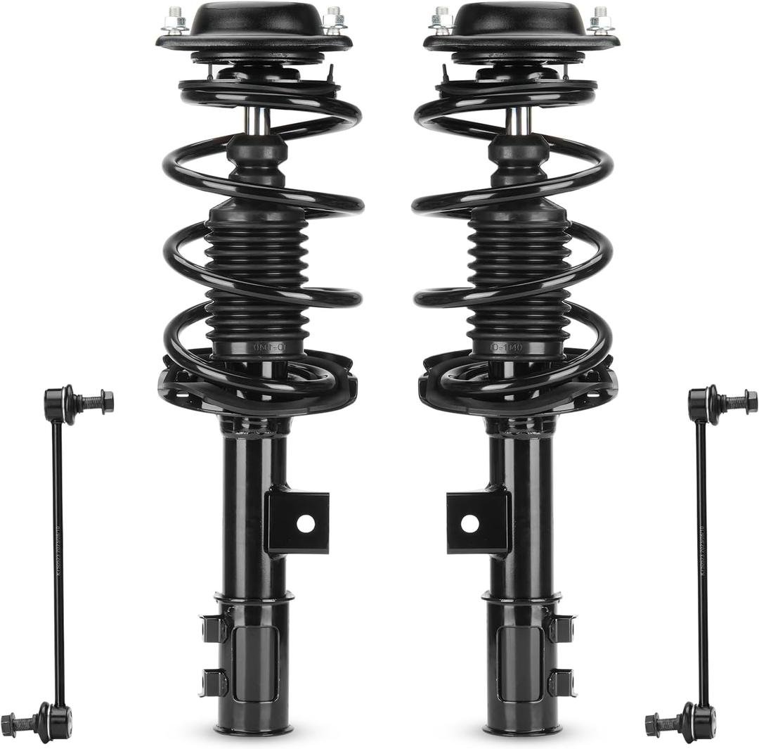 172708 172709 Front Struts Shocks w/Coil Spring & Sway Bar Links for Hyundai Elantra Sedan 1.8L (GLS, Limited) 2011-2013/ for Hyundai Elantra Sedan (1.8L, 2.0L) ALL Models 2014-2016 - [Exc. Hatchback]