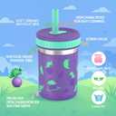 Sursip Toddler Cups with Straws and Lids, Stainless Steel Kids Sippy Cups | 10oz Spill Resistant Tumbler 1-3 Year Old for Milk, Smoothie, Drinking, BPA-Free Water Bottle, Dishwasher Safe