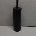 Black Toilet Brush and Holder Set - Scratch Resistant Black Toilet Bowl Brush and Holder with Soft Bristles Replaceable Head, Protection from Splashes, and Compact Design - for Effective Cleaning (Black Round Floor-type)