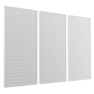 Pegboard Smith Metal Pegboard Panels 12" x 24", 3 Pack Grey Wall Mounted Tool Organizer Boards, Heavy Duty Tool Storage Peg Board for Garage, Workbench, Office, Fits 1/4" Peg Hooks