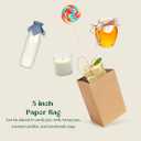 MESHA Brown Paper Bags 5.25x3.75x8 Inch Kraft Small Gift Bags with Handles Bulk,100 Pack for Small Business,Birthday Wedding Party Favor