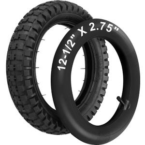 LotFancy 12.5x2.75 (12-1/2x2.75) Tire & Inner Tube Set for Razor MX350 MX400 Dirt Rocket, X-Treme X-560 - Heavy Duty Scooter Tire Tube for Mini Pocket Bikes, 1 Pack