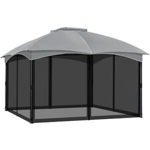 COWVIE Gazebo Replacement Netting Screen, 10' x 13' Universal Gazebo 4-Panel Mosquito Sidewalls with Double Zippers for Outdoor Patio (Only Netting) (Black)