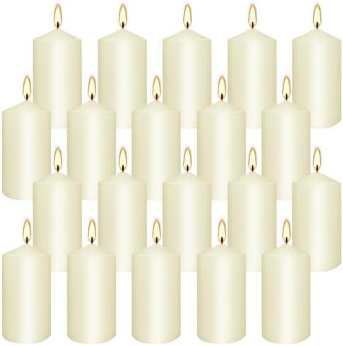 Wfmolcand 2"x4" High Ivory Pillar Candles, Set of 19Unscented. Dripless Unscented Smokeless, Ideal for Halloween, Wedding, Emergency Lanterns, Household, Wedding and Home Décor Candlesticks